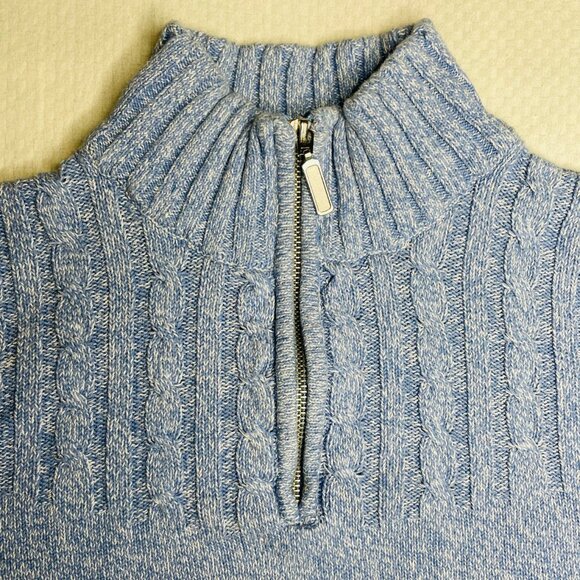 Karen Scott Light Blue Cable‑Knit Half‑Zip Sweater (Large) - Picture 3 of 9